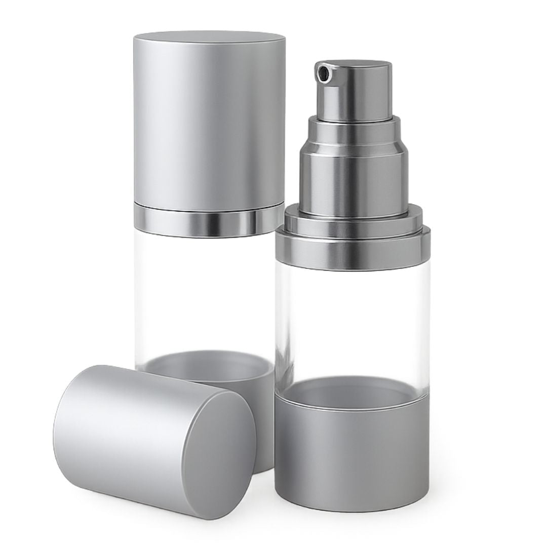 Matte Silver 15mL Airless Bottle (250 pcs)
